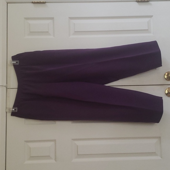 Alfred Dunner Woman's Deep Purple Elastic Waist Pull On Slacks Size 18W - Picture 2 of 8